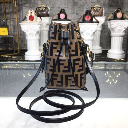 FI Mon Tresor Brown/Black For Women, Women’s Handbags, Shoulder And Crossbody Bags 7in/18cm FF 8BS010A659F13VK