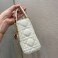 DI Mini Lady Bag White For Women 6.5in/17cm CD M0505SLOI