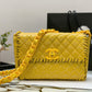 ChanelVinyl Classic Yellow Shoulder bag For Women 29cm/11.5in