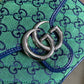 gg Marmont Multicolour Mini Top Handle Bag Green Blue For Women 8in/20cm gg