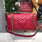 gg Marmont Small Matelassé Shoulder Bag Hibiscus Red Matelassé Chevron For Women 10in/26cm gg 443497 DRW3T 6433