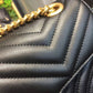 gg Marmont Small Matelassé Shoulder Bag Black For Women 10in/25cm 443497 DTDIT 1000