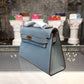 HM Mini Kelly KP Pochette Blue Jean For Women Gold Toned Hardware 8.7in/22cm