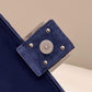 FI Baguette Chain Midi Navy Blue FF Fabric Bag For Woman 14.5cm/6in