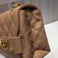 ChanelFront Logo Small Flap Bag Gold Hardware Apricot For Women, Women’s Handbags, Shoulder Bags 8.2in/21cm AS1490