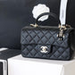 ChanelMini Flapbag With Top Handle Black For Women 7.8in/20cm