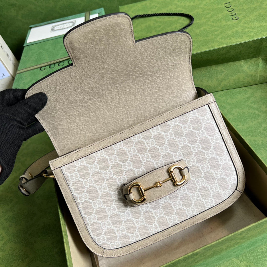 gg Horsebit 1955 gg Mini Bag Beige For Women, Women’s Bags 8.1in/21cm gg ‎‎658574 UULAG 9682