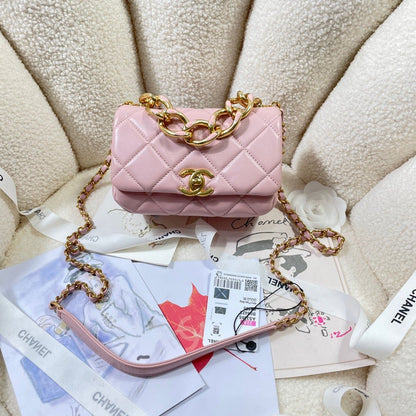 ChanelMini Flap Bag Gold Hardware PiNike For Women, Women’s Handbags, Shoulder Bags 6.7in/17cm AS3365