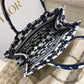 DI Medium Book Tote Bag in Étoile Embroidery Bag, Blue/White, For Women Women’s Handbags, 36cm CD