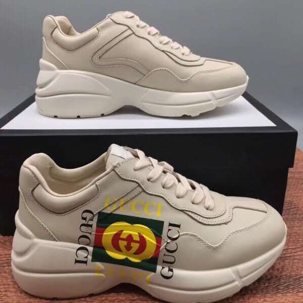 BL-GCI  Ivory Leather Rhyton Square Logo Sneaker 048