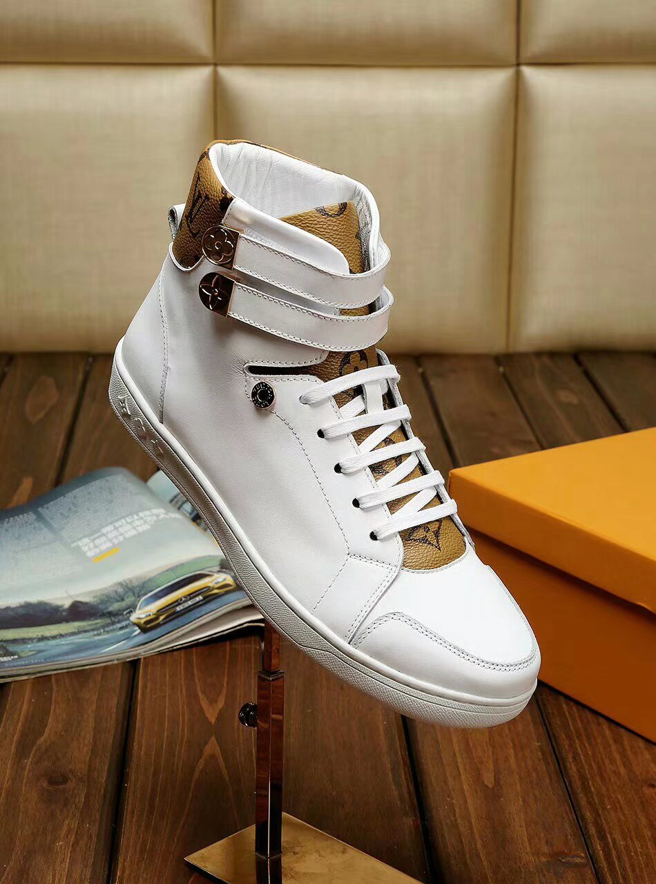 BL - LUV HIgh Top White Brown Sneaker