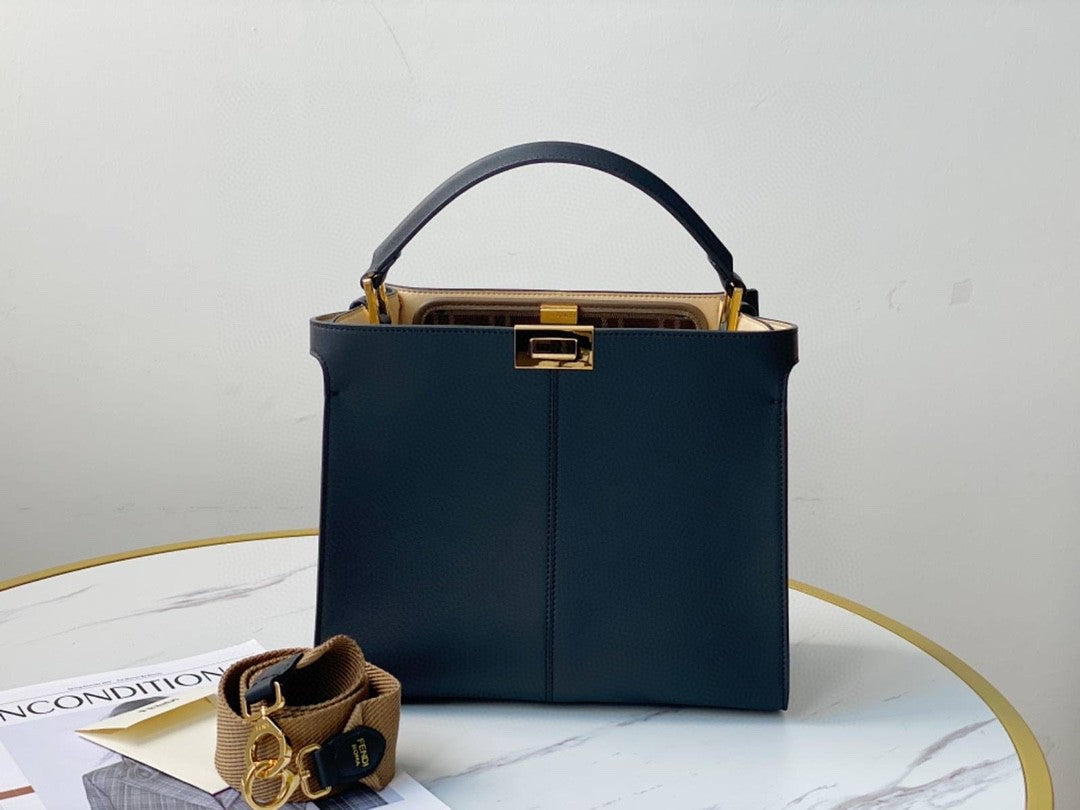FI Peekaboo X-Lite Tote Medium Navy Blue Bag For Woman 30cm/12in