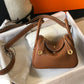 HM Lindy Mini Clemence Bag Brown For Women, Women’s Handbags, Shoulder And Crossbody Bags 7.5in/19cm