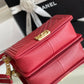 ChanelMedium Boy Handbag Red For Women 9.8in/25cm A67086