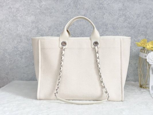 ChanelSmall Shopping Bag Silver Hardware Cream For Women, Women’s Handbags, Shoulder Bags 15.2in/39cm AS3257