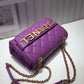 ChanelFront Logo Small Flap Bag Gold Hardware Purple For Women, Women’s Handbags, Shoulder Bags 8.2in/21cm AS1490