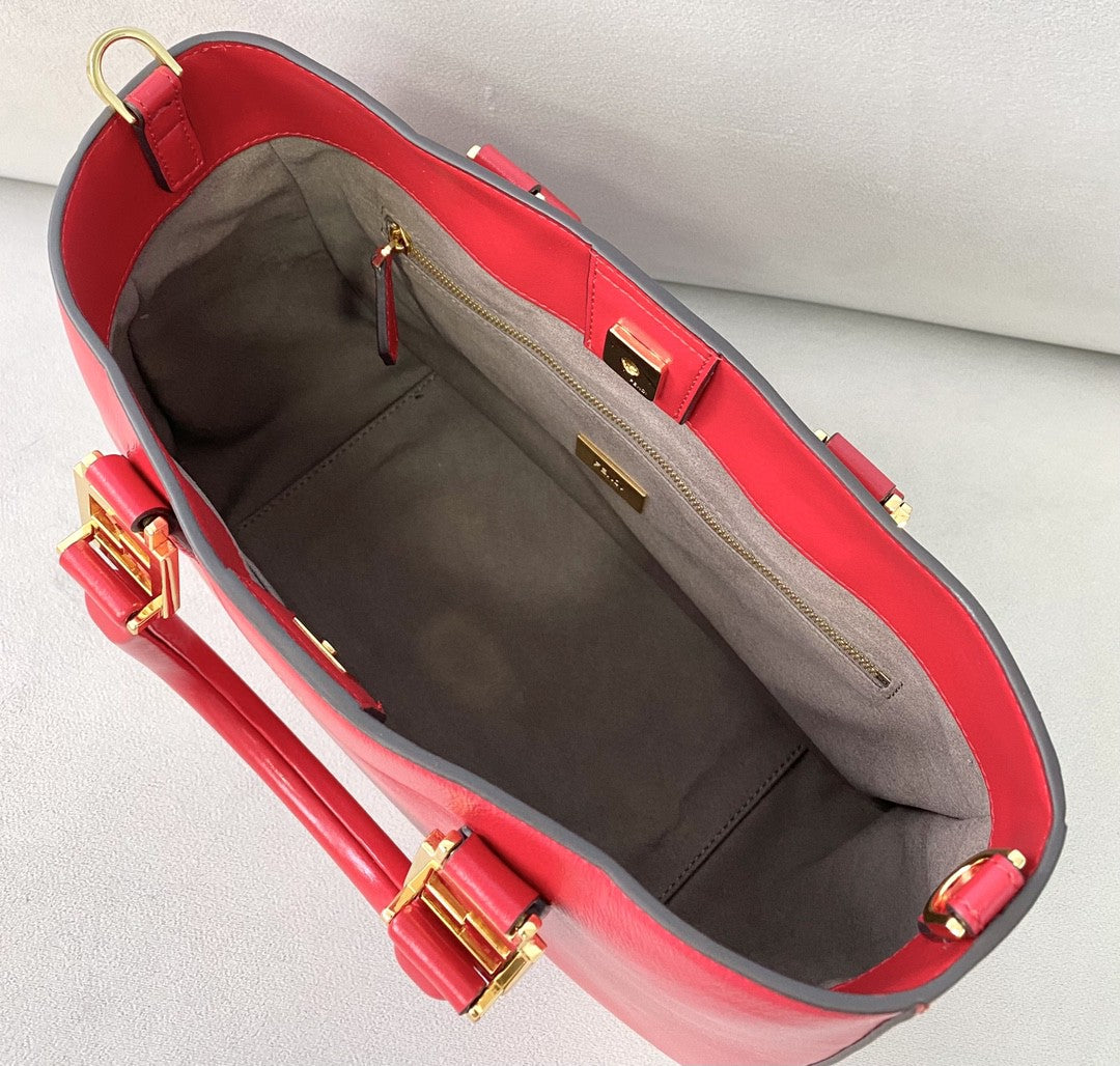FI Small FF Tote Shoulder Red Bag For Woman 30cm/12in