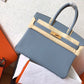 HM Birkin Electric Blue Lin J7 For Women Gold Toned Hardware 11.8in/30cm