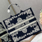 DI Medium Book Tote Blue and White Cornely Embroidery, Blue, For Women Women’s Handbags, Shoulder Bags, 42cm CD M1286ZTZB_M928