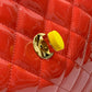 ChanelVinyl Classic Red and Yellow Shoulder bag For Women 29cm/11.5in