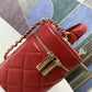 ChanelVanity Case Gold Hardware Burgundy For Women, Women’s Handbags, Shoulder Bags 9.4in/24cm 
