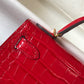 HM Kelly Red For Women Gold Toned Hardware 7.8in/20cm
