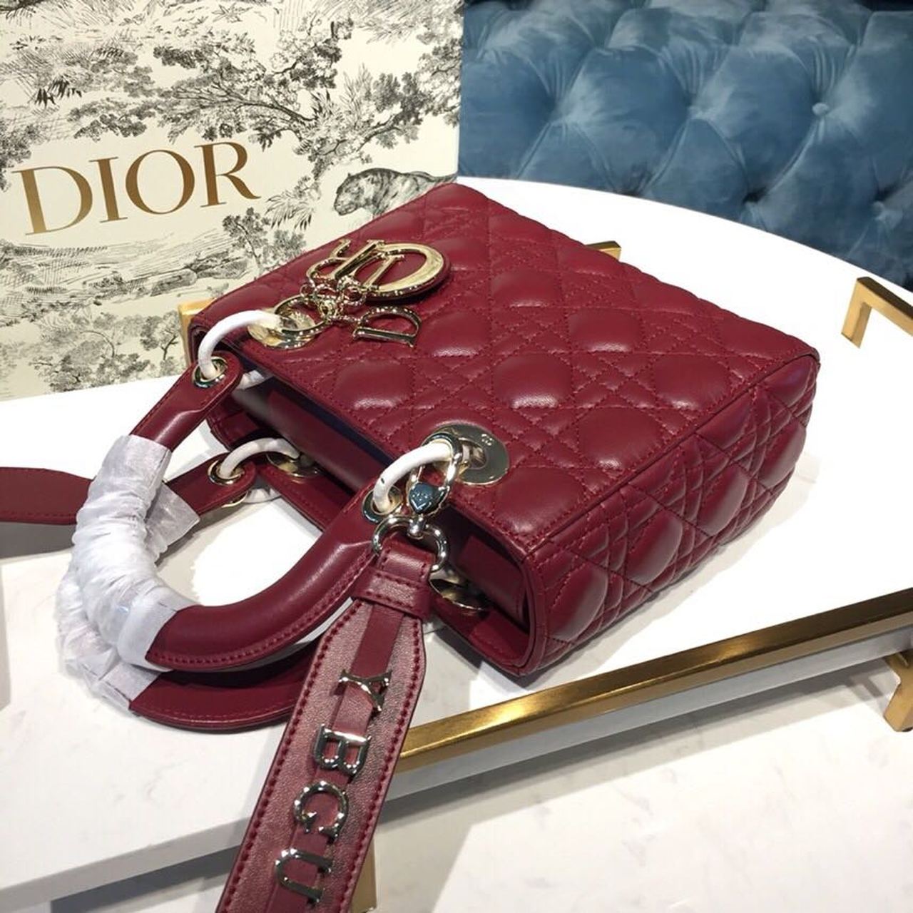 DI Small Lady My ABCBag Cherry Red Cannage  For Women 20cm/8in CD