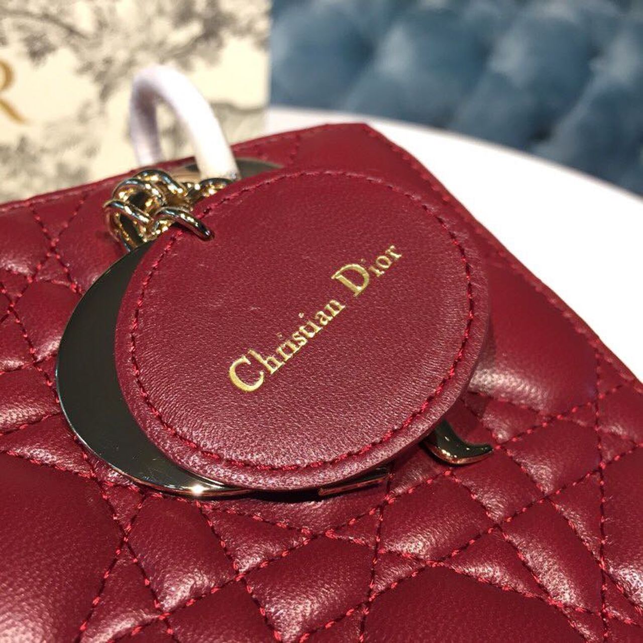 DI Small Lady My ABCBag Cherry Red Cannage  For Women 20cm/8in CD
