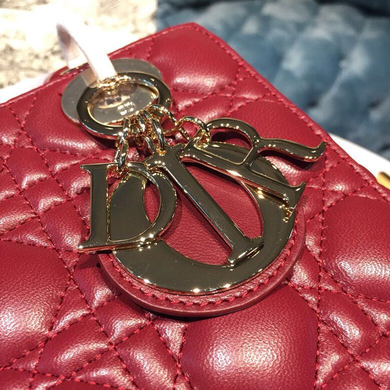 DI Small Lady My ABCBag Cherry Red Cannage  For Women 20cm/8in CD