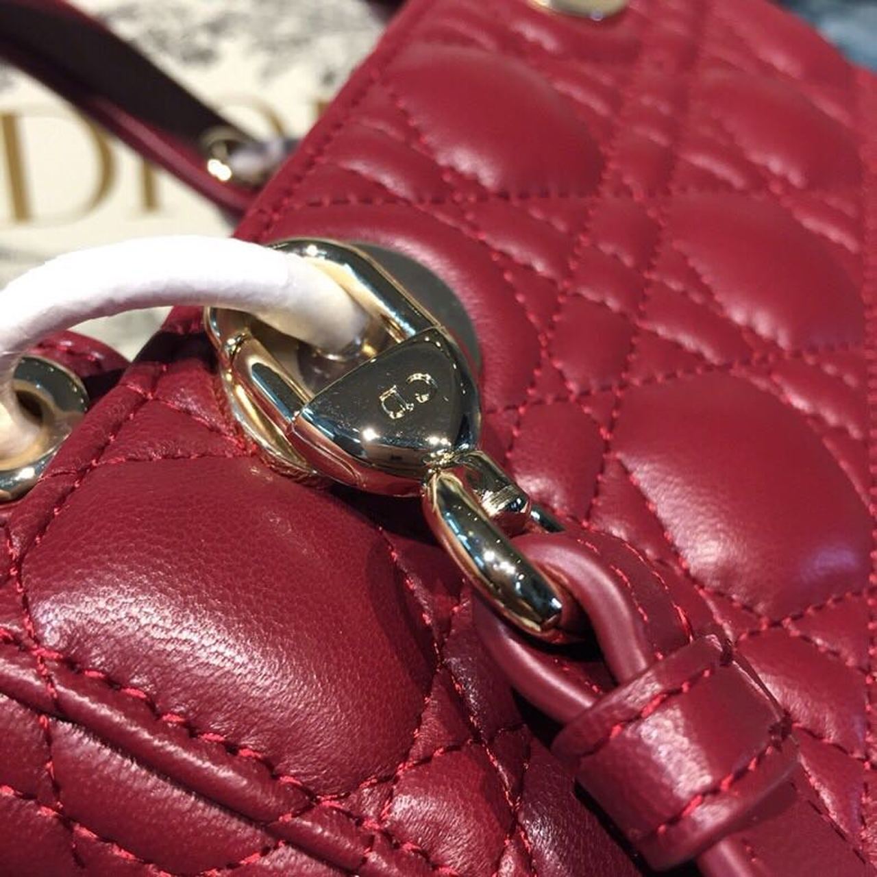 DI Small Lady My ABCBag Cherry Red Cannage  For Women 20cm/8in CD