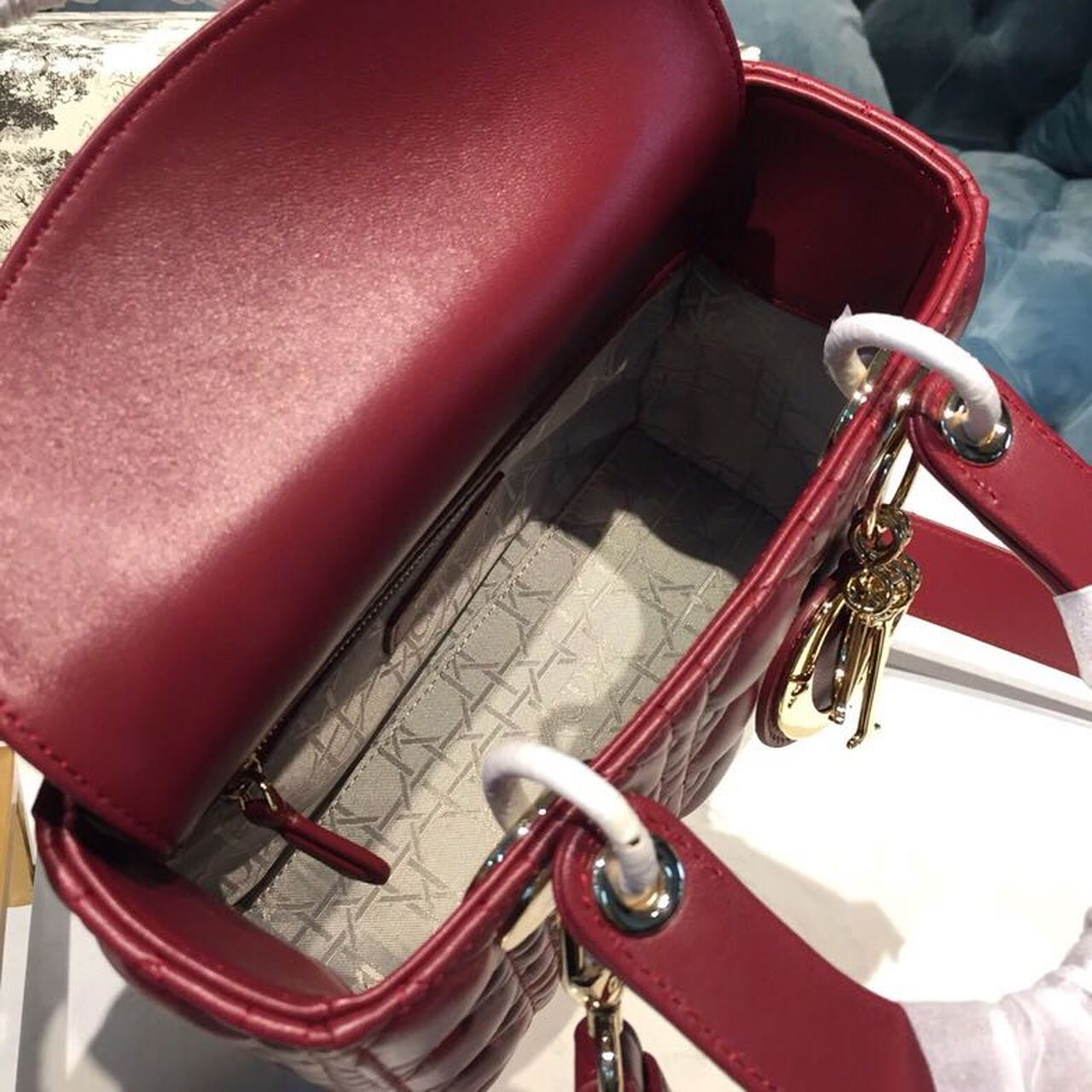 DI Small Lady My ABCBag Cherry Red Cannage  For Women 20cm/8in CD
