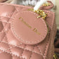 DI Mini Lady Bag Gold Toned Hardware Dusty Pink For Women 18cm/7in CD