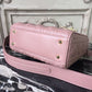 DI Medium Lady Bag Gold Toned Hardware Dusty Pink For Women 20cm/8in CD