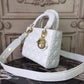 DI Small Lady Bag Gold Toned Hardware White For Women 20cm/8in CD M0538OCAL_M030