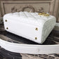 DI Small Lady Bag Gold Toned Hardware White For Women 20cm/8in CD M0538OCAL_M030