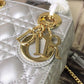 DI Mini Lady Bag Silver with Chain Gold Toned Hardware For Women 6.5in/17cm CD
