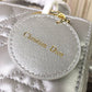 DI Small Lady Bag Gold Toned Hardware Pearl Silver White For Women 8in/20cm CD