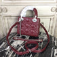 DI Mini Lady Bag with Chain Silver Hardware Burgundy For Women 6.5in/17cm CD