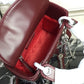 DI Mini Lady Bag with Chain Silver Hardware Burgundy For Women 6.5in/17cm CD
