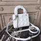 DI Mini Lady Bag White Chain Silver Hardware For Women 17cm/6.5in CD