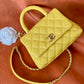 ChanelMini Flap Bag Top Handle Yellow For Women 7.5in/19cm