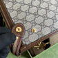 gg Messenger Bag With Interlocking G Beige And Ebony gg Supreme Canvas And Brown For Men 8in/21cm gg 674164 92THG