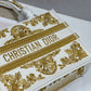 DI Medium Book Tote Gold And White, For Women, Women’s Handbags 14in/36cm CD
