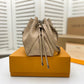LV Bella Bucket Bag Mahina Galet Grey For Women, Women’s Handbags, Shoulder And Crossbody Bags 7.5in/22cm LV M57201