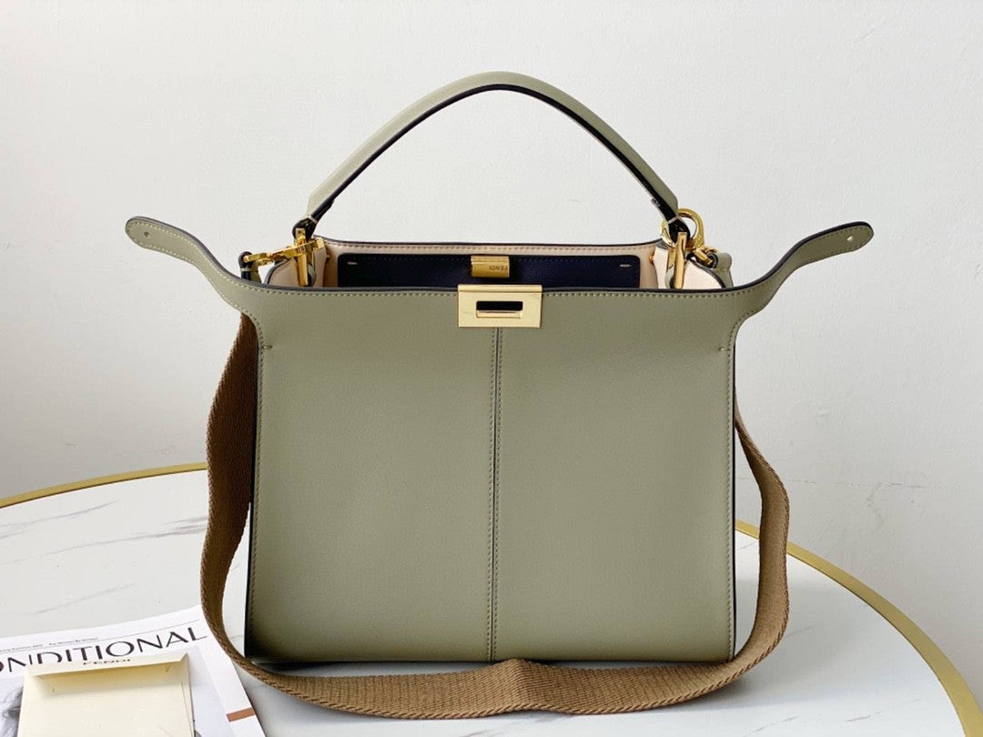 FI Peekaboo X-Lite Tote Medium Beige Bag For Woman 30cm/12in