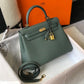 Hermès Kelly 28 Togo Vert Fonce GHW Bag For Women, Handbags, Shoulder Bags 11in/28cm