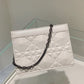 DI Caro Zipped Pouch With Chain White, For Women, Women’s Handbags 7.5in/19cm CD
