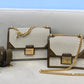 FI Medium Kan U White and Brown Bag For Woman 25cm/10in