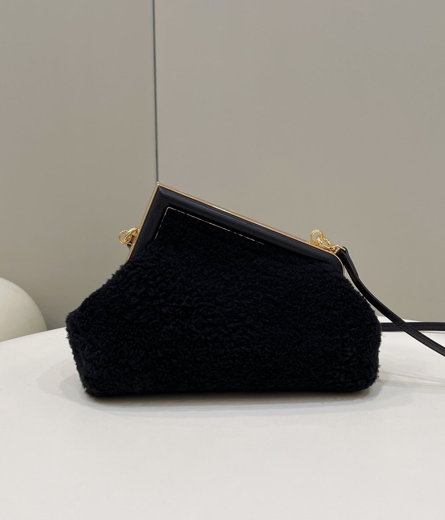 FI First Small Black Mink Bag For Woman 26cm/10in