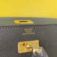 HM Kelly Classique To Go Wallet  21cm/8.3in Gold Toned Hardware For Women Grey